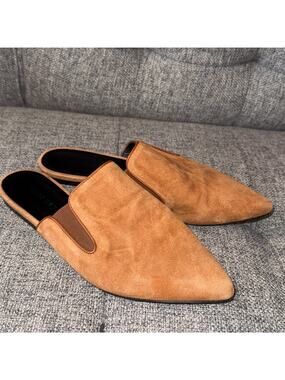 Jenni Kayne suede mules brown tan size 37